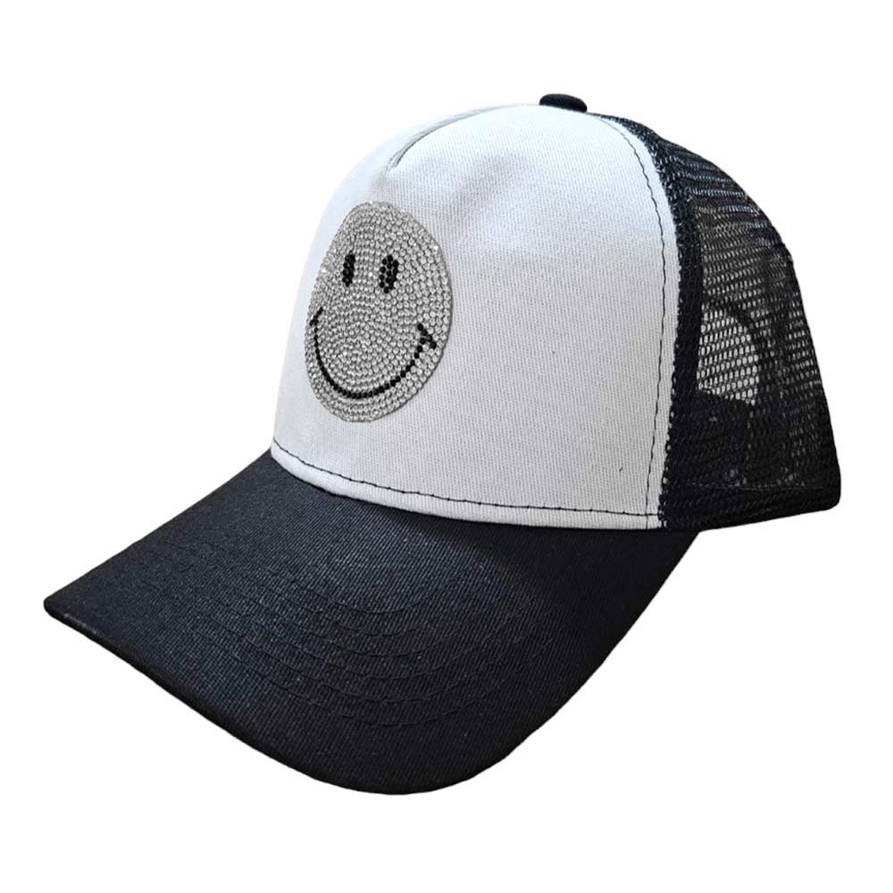 Bling Smile Accented Mesh Back Baseball Cap from Madeline Love