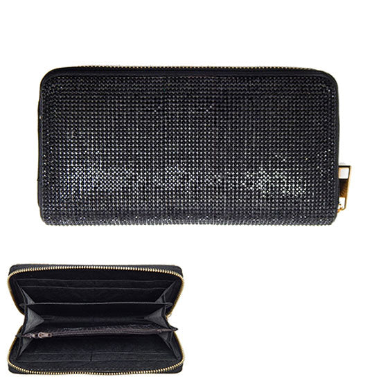 Crystal Rhinestone Pave Zipper Wallet  from Madeline Love