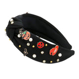 Enamel Halloween Charm Stone Cluster Embellished  Headband  from Madeline Love