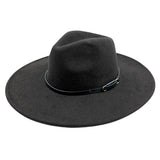 Faux Leather Band Solid Panama Hat from Madeline Love