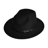 Faux Leather Band Solid Panama Hat from Madeline Love