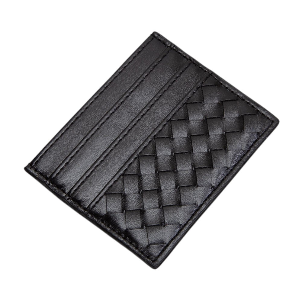 Faux Leather Basket Weave Card Holder Wallet  from Madeline Love