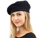 Trendy Fashionable Winter Stretchy Solid Beret Hat from Madeline Love