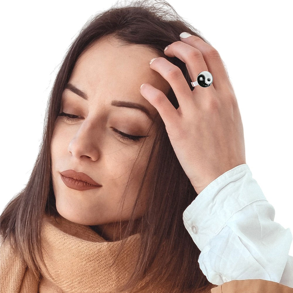12PCS - Enamel Yin Yang Stainless Steel Rings from Madeline Love