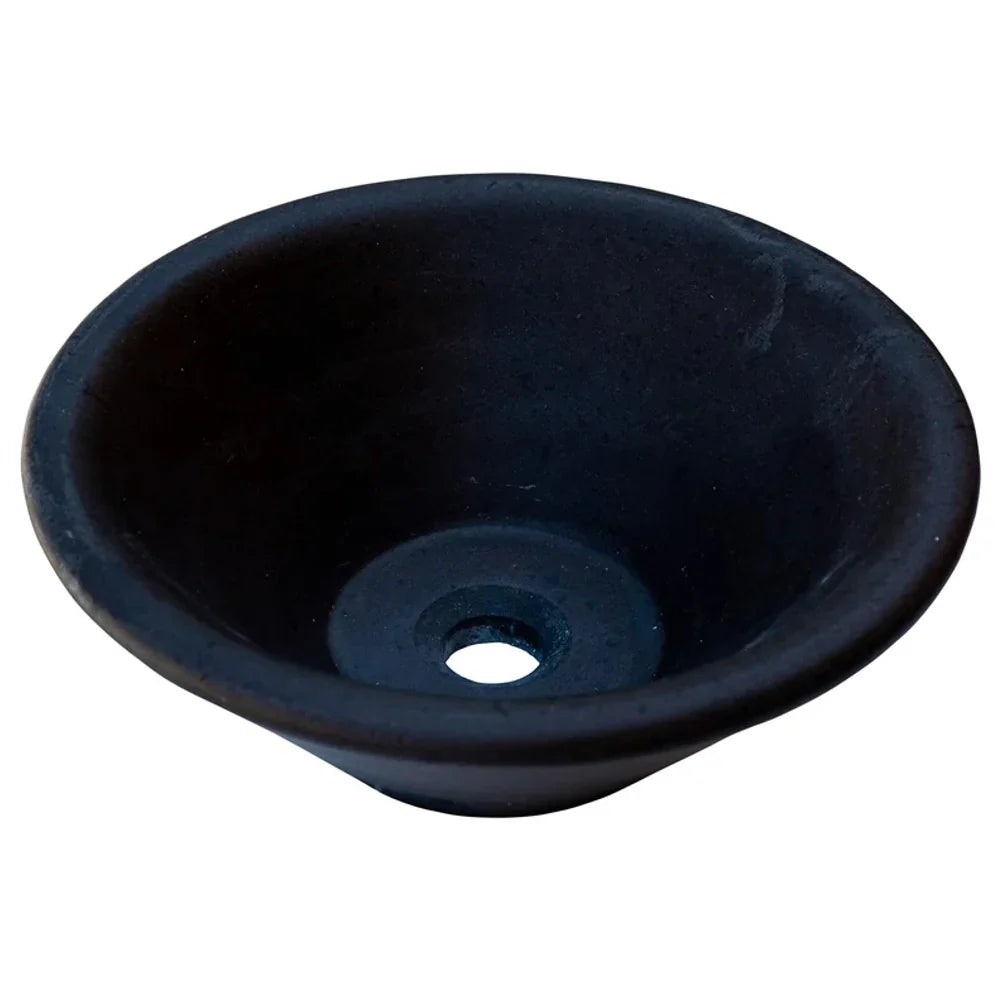 Black Andesite Natural Stone V-Shape Tapered Bathroom Sink Honed-Matte (D)16" (H)6" From Villohome