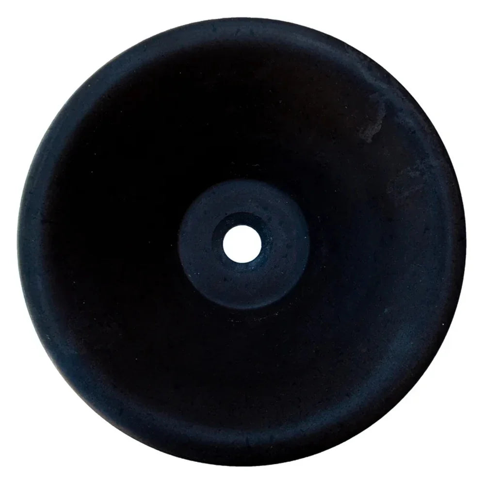 Black Andesite Natural Stone V-Shape Tapered Bathroom Sink Honed-Matte (D)16" (H)6" From Villohome