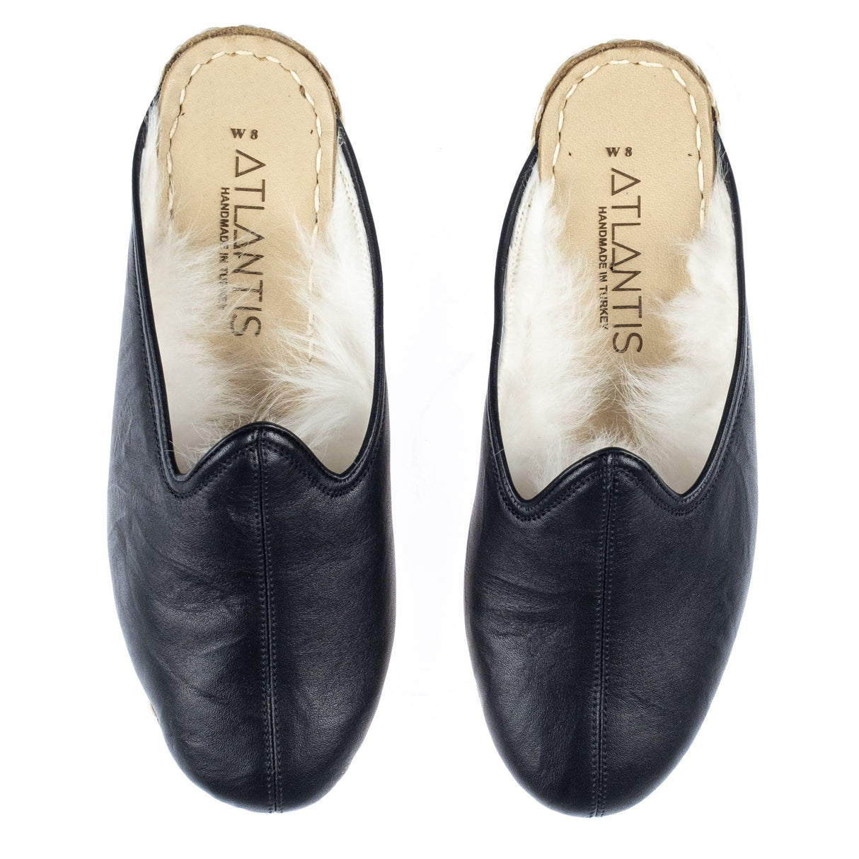 Men's Black Slipper Shearlings from Atlantis Handmade Shoes