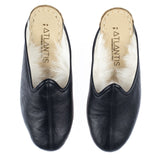 Men's Black Slipper Shearlings from Atlantis Handmade Shoes