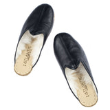 Men's Black Slipper Shearlings from Atlantis Handmade Shoes