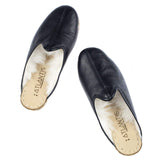 Women's Black Slipper Shearlings from Atlantis Handmade Shoes