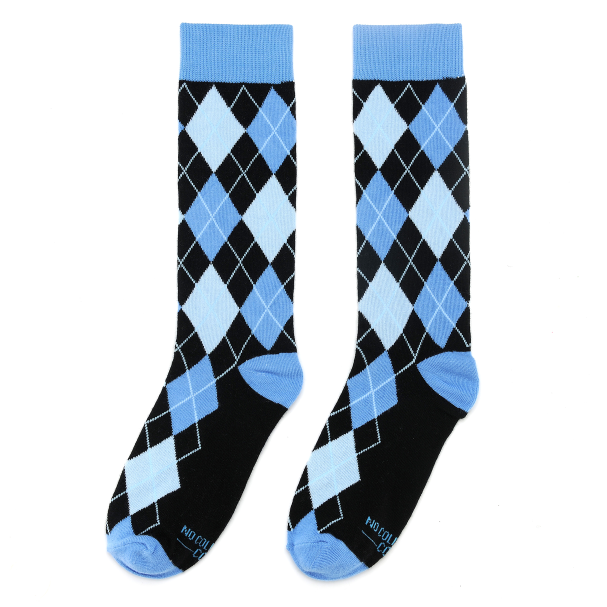 Black and Blue Argyle Socks from No Cold Feet