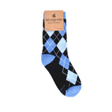 Black and Blue Argyle Kids Socks from No Cold Feet