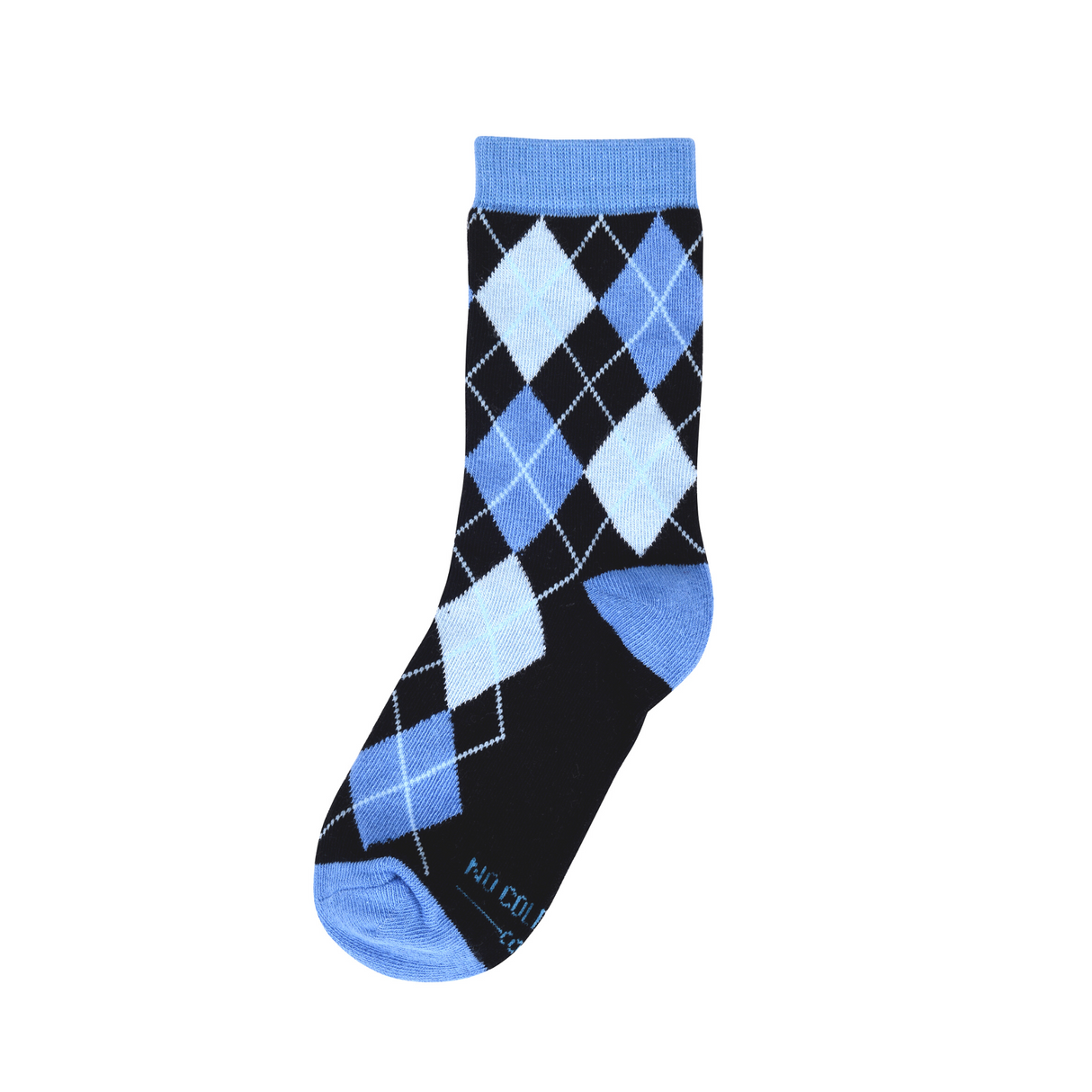 Black and Blue Argyle Kids Socks from No Cold Feet