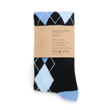 Black and Blue Argyle Socks from No Cold Feet