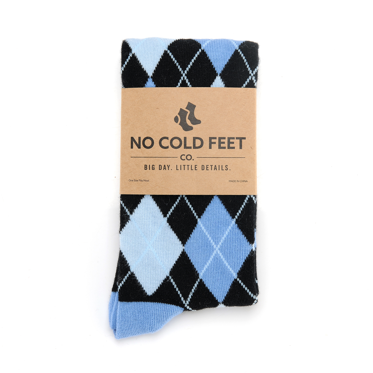 Black and Blue Argyle Socks from No Cold Feet