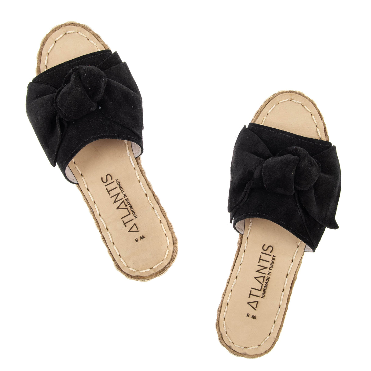 Black Bows Leather Sandals from Atlantis Handmade Shoes