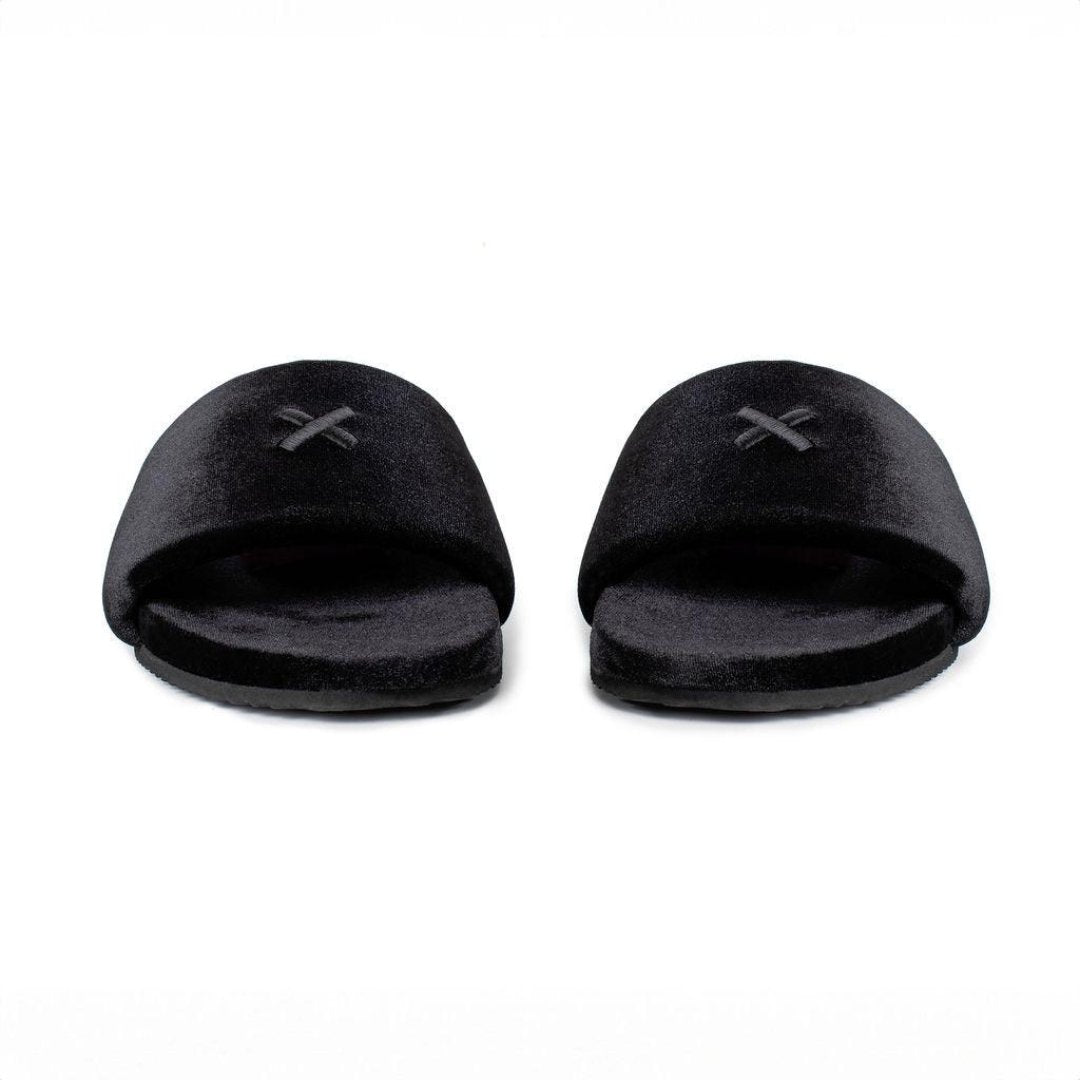 Men's Black Velvet House Slide from Del Toro Shoes