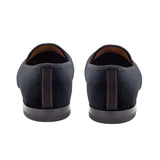 Men's Black Velvet Slipper II With Black Grosgrain Stripe from Del Toro Shoes