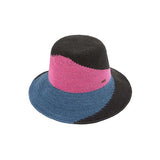 C.C Handmade Paper Crochet Cloche Summer Sun Hat Two-Tone Color Block Paper Hat Crochet Beach Hat from Madeline Love