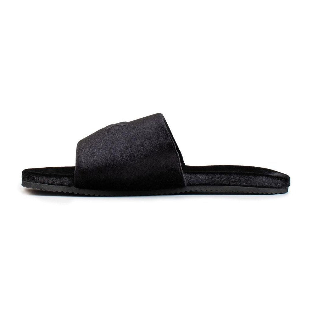 Men's Black Velvet House Slide from Del Toro Shoes