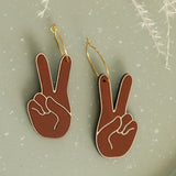 Black Peace Sign Hands Hoops from LE CHIC MIAMI
