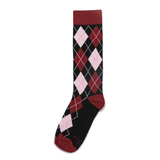 Black, Burgundy and Blush Argyle Socks from No Cold Feet