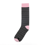 Black, Pink and Grey Striped Socks from No Cold Feet