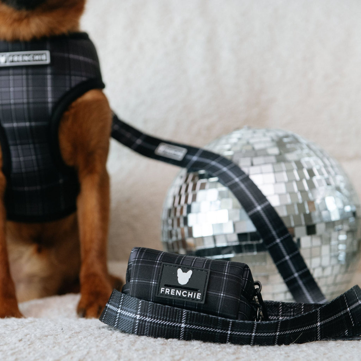 Frenchie Poo Bag Holder - Black Plaid from Frenchie Bulldog