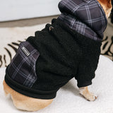 Frenchie Dog Hoodie - Black Plaid from Frenchie Bulldog