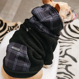Frenchie Dog Hoodie - Black Plaid from Frenchie Bulldog