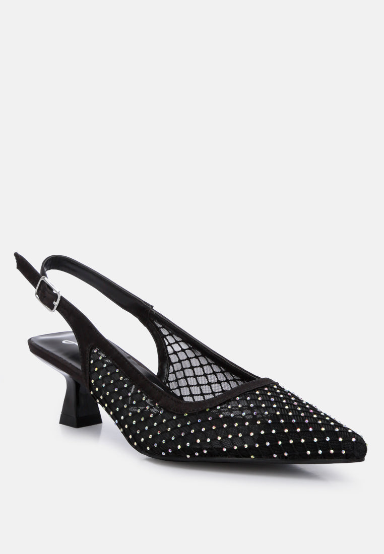 Siev Rhinestone Slingback Mules from London Rag International