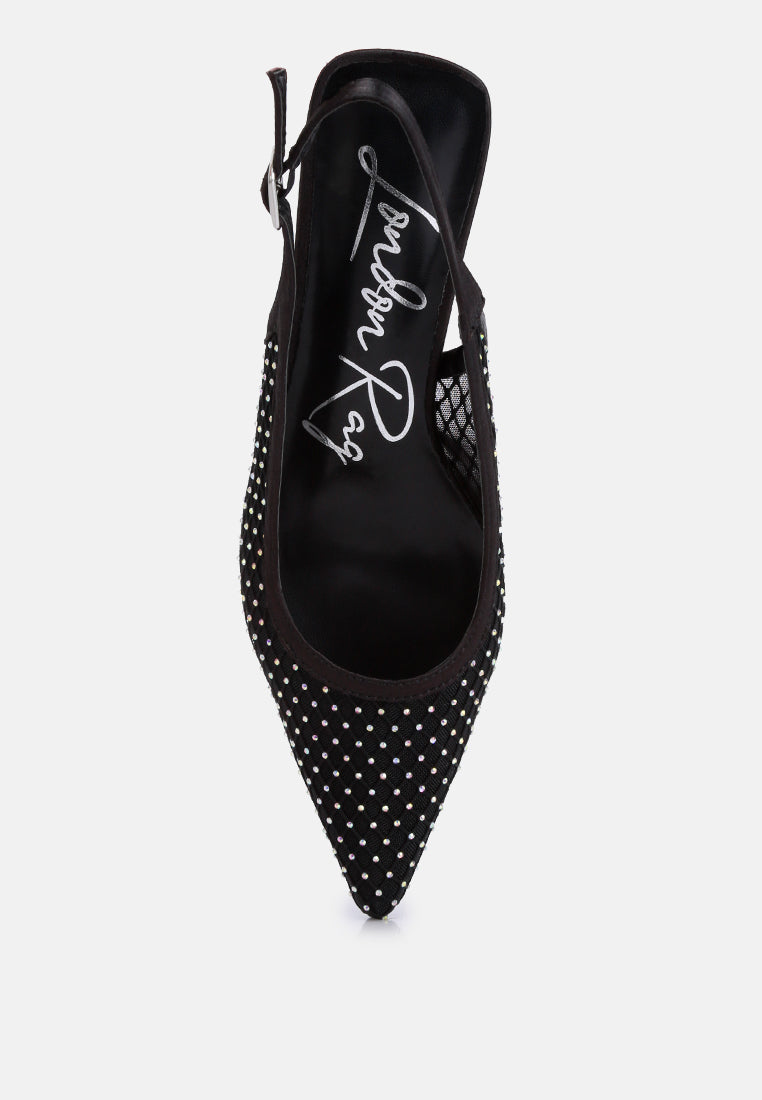 Siev Rhinestone Slingback Mules from London Rag International