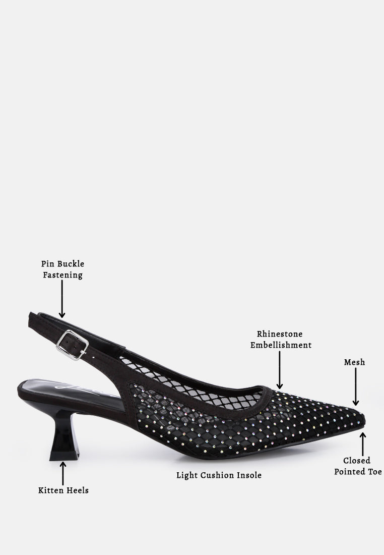 Siev Rhinestone Slingback Mules from London Rag International
