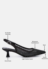 Siev Rhinestone Slingback Mules from London Rag International