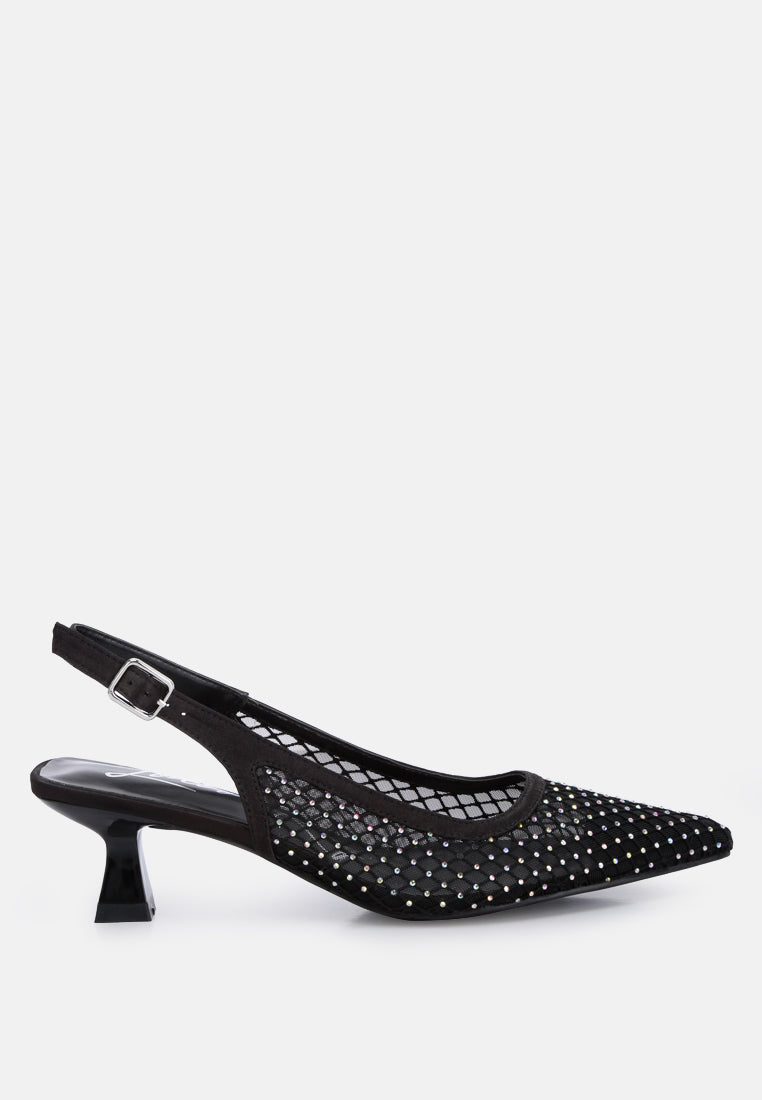 Siev Rhinestone Slingback Mules from London Rag International
