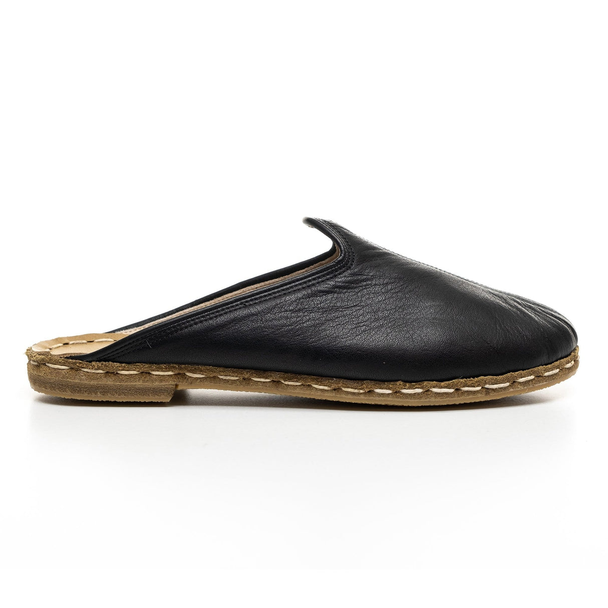 Men's Black Slippers from Atlantis Handmade Shoes