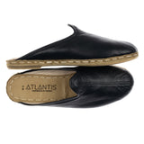 Women's Black Slippers from Atlantis Handmade Shoes