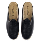 Women's Black Slippers from Atlantis Handmade Shoes