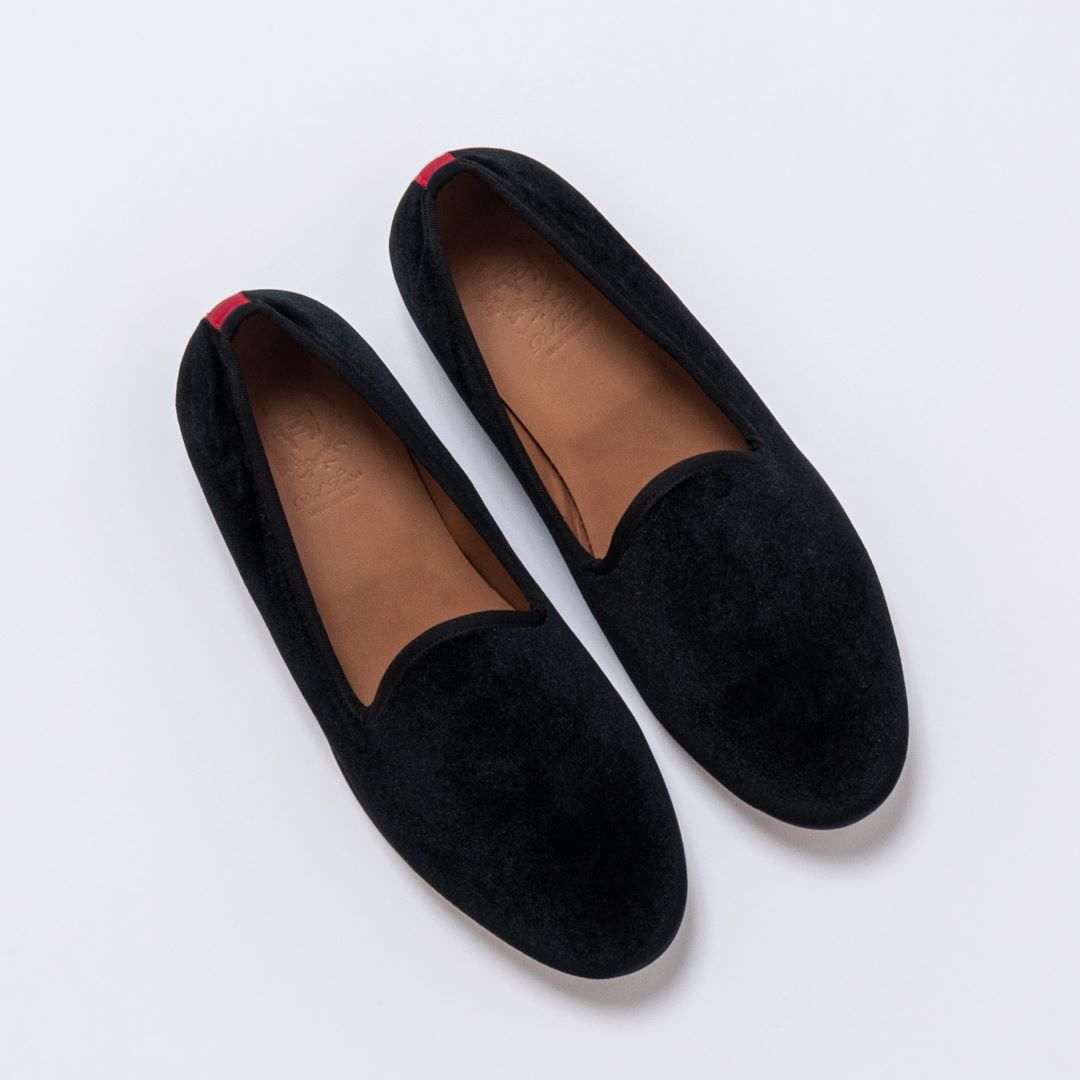 Men's Black Velvet Slipper II from Del Toro Shoes