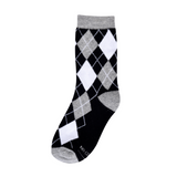 Black and White Argyle Kids Socks from No Cold Feet
