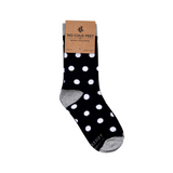 Black with White Polka Dots Kids Socks from No Cold Feet