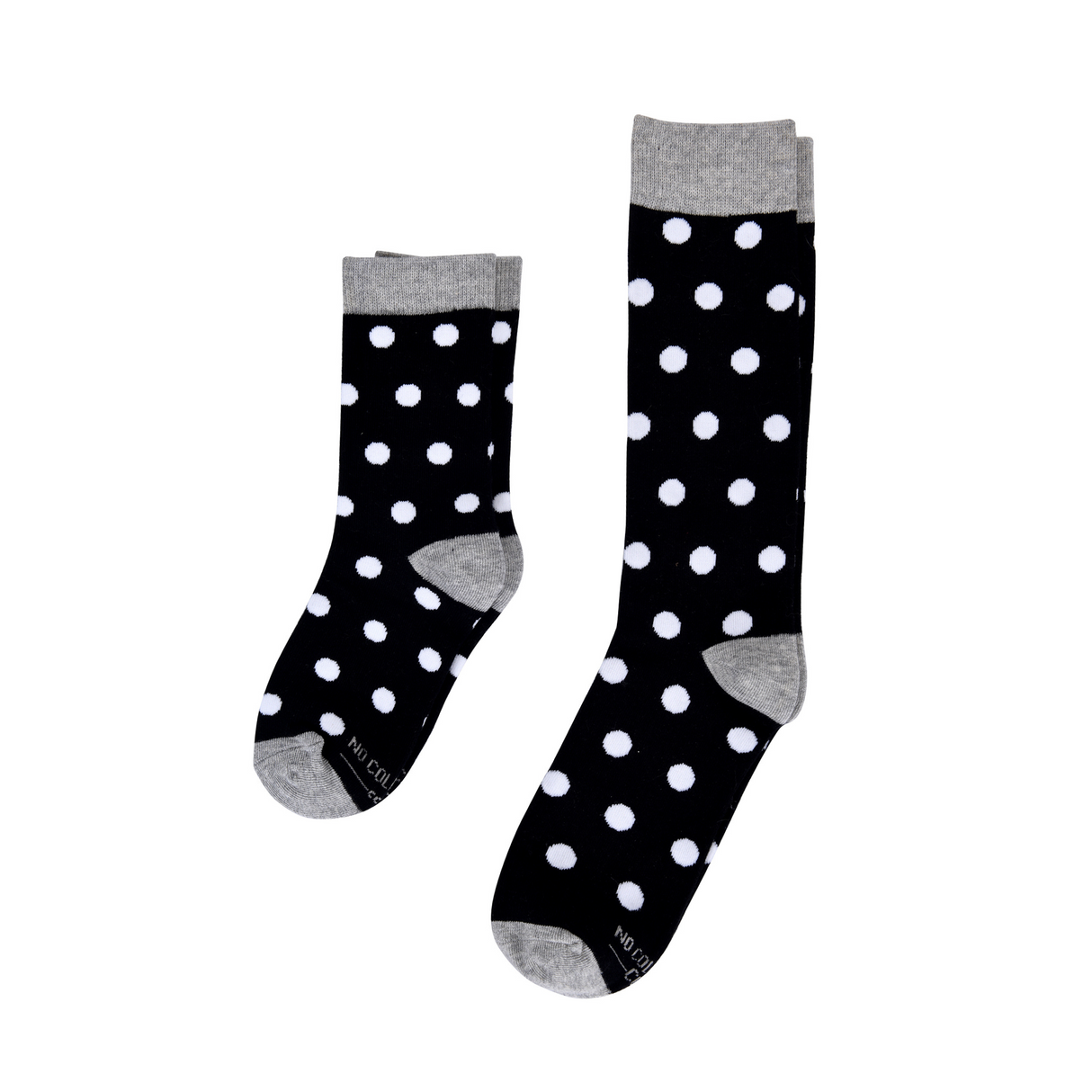 Black with White Polka Dots Kids Socks from No Cold Feet