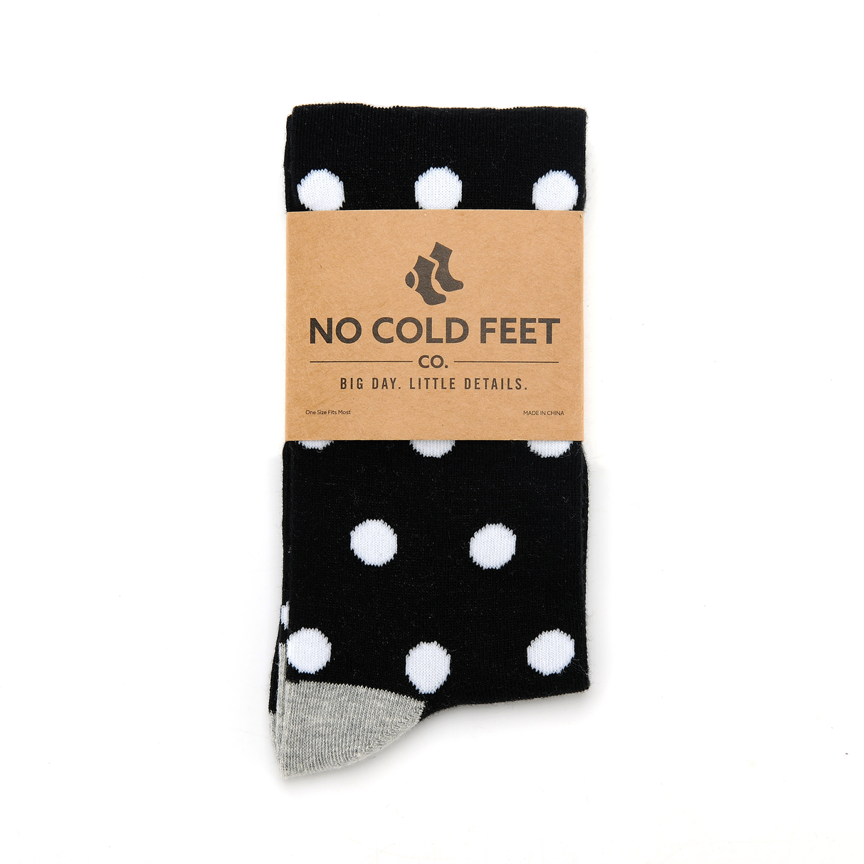 Black Socks with White Polka Dot Socks from No Cold Feet