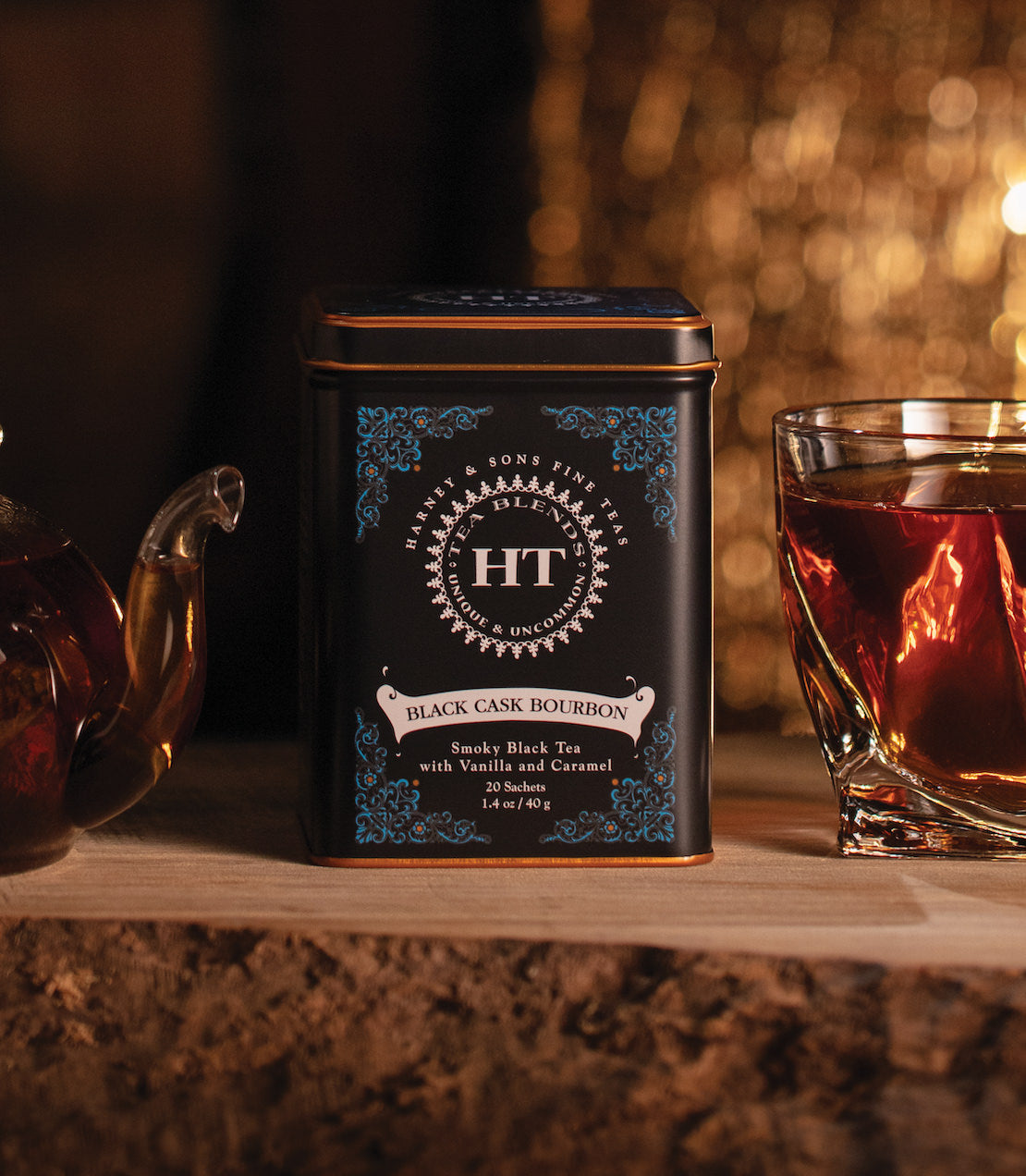 Black Cask Bourbon, HT Tin of 20 Sachets from Harney & Sons Fine Teas