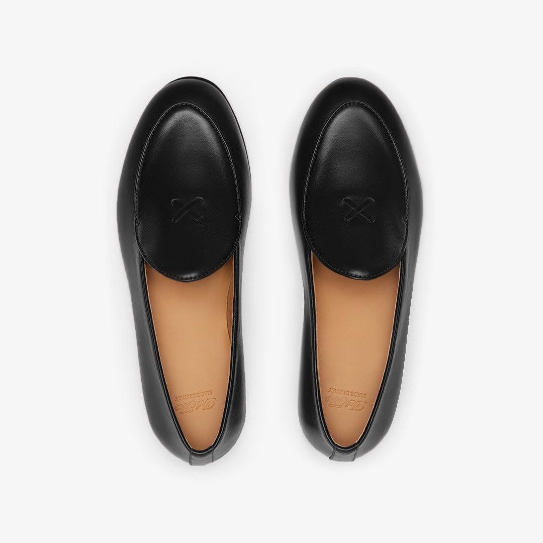 Women's Black Leather Milano Loafer From Del Toro Shoes