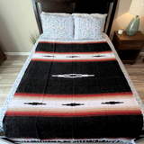 Black Baja Multi Diamond Yoga Blanket From West Path