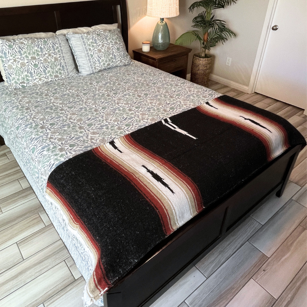 Black Baja Multi Diamond Yoga Blanket From West Path
