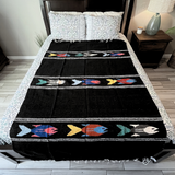 Black Baja Fish Yoga Blanket From West Path