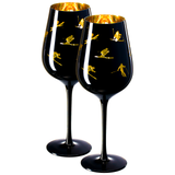 Crystal Stemmed Skiing, Apres Ski Skiier Wine Glasses Goblets - Set of 2 from The Wine Savant