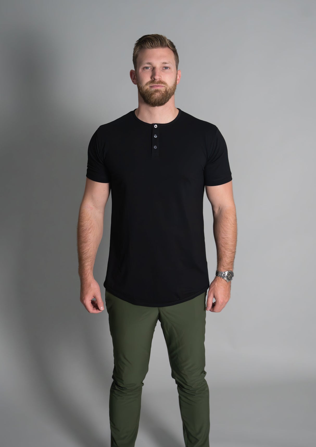 Henley Curved Hem from Ten/10 Apparel